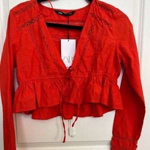 ZARA CROPPED BODYSUIT WITH PANELS